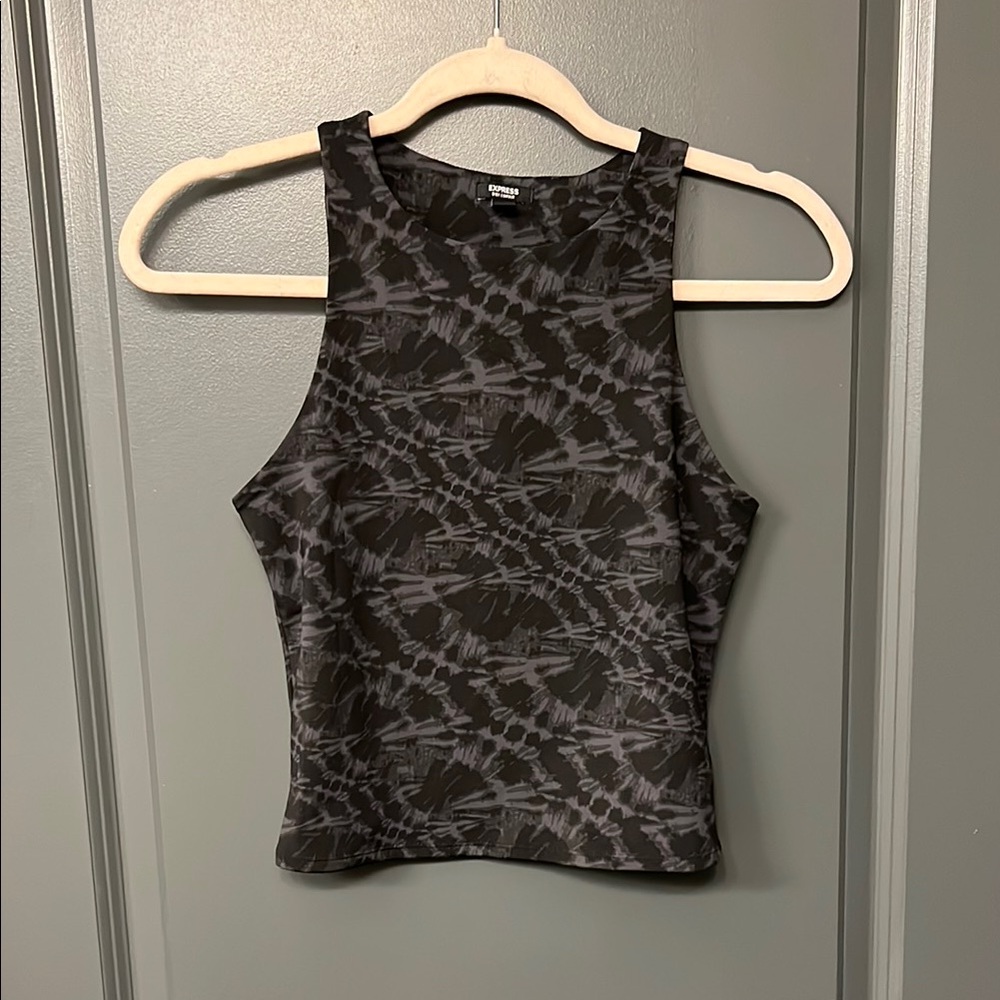 Size Small Express Black and Gray Patterned Women's Top